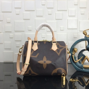 原单lv SPEEDY 25手袋配肩带M41113 M40390大花经典Monogram帆布斜跨包